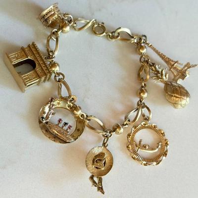 Stunning Vintage 18K 750 Yellow Gold 7 Inch  Charm Bracelet With Assorted 18k And 14K Charms - 41.2 Grams