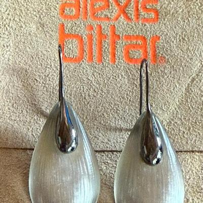 Alexis Bittar Lucite Wire Earrings In Original Leather Bag