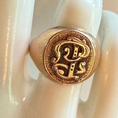 Vintage 14K Gold Signet Ring Size 8.5 - Total Weight 9.8 Grams 