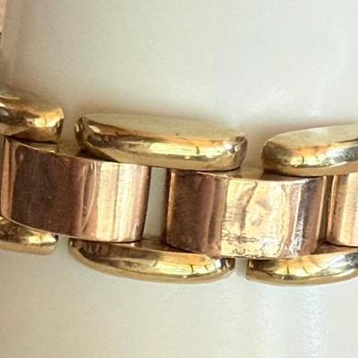 Vintage 14K Gold & Rose Gold Link 7 Inch Bracelet - 29.93 Grams 