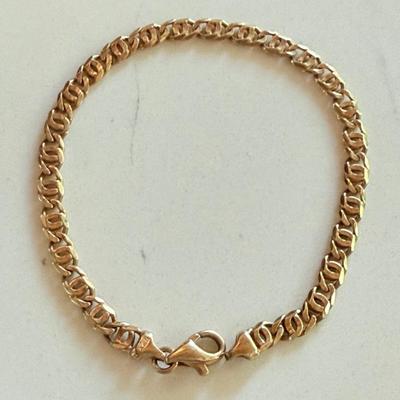 14K Yellow Gold 7.5 Inch Link Bracelet - Total Weight 8.92 Grams 