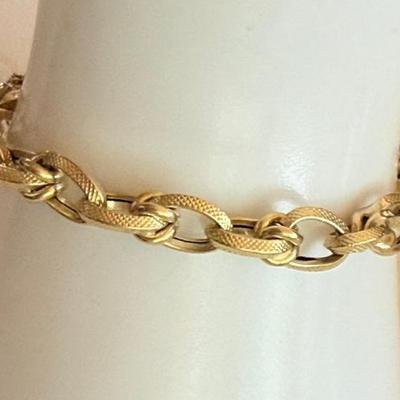Vintage 18K Yellow Gold Stamped 750 Custom Link 7 Inch Bracelet - 9.73 Grams 