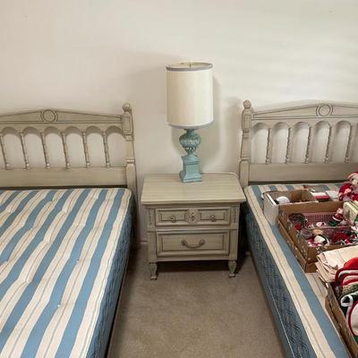 Sale Photo Thumbnail #10: French Provincial Twin Beds with Night Stand