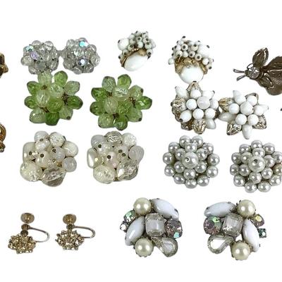 Cluster Clip On Earrings 