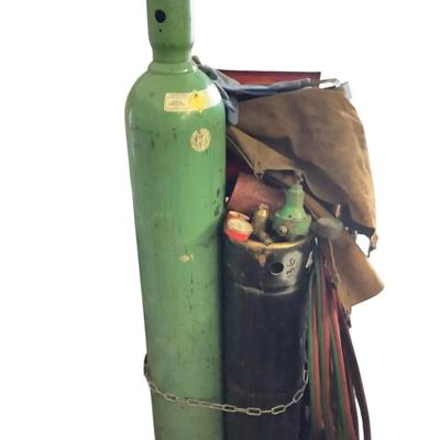Oxy-Acetylene Welding Setup On Handcart