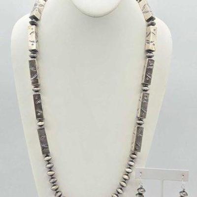 #485 • Handmade Native American Sterling Silver Navajo Bead Set, 94g
