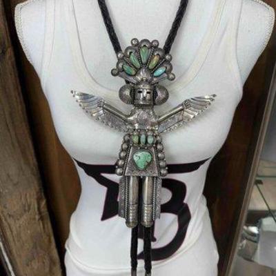 #250 • Handmade Native American Sterling Silver Kachina Bolo
