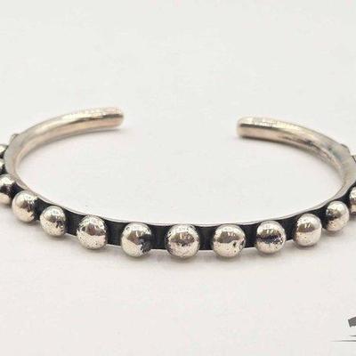 #482 • Handmade Native American Sterling Silver Studded Cuff, 30g
