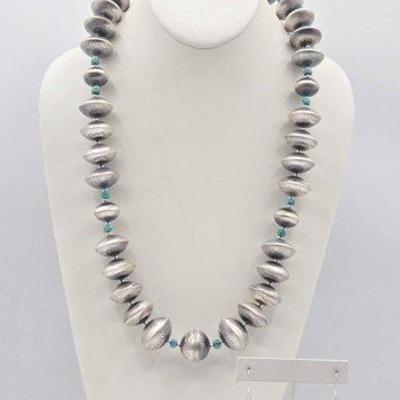 #370 • Handmade Native American Sterling Silver Navajo Bead Set, 113g
