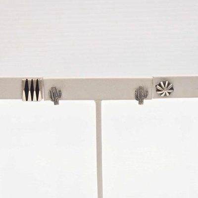#695 • (3) Pairs of Native American Sterling Silver Stud Earrings, 19.19g
