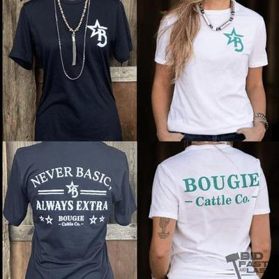 #1015 • (2) 2XL Uni-Sex Boogie Cattle Company Shirts
