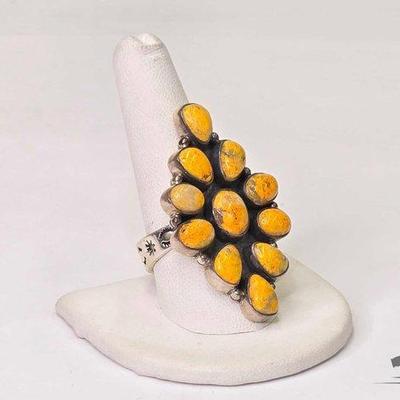 #655 • Handmade Nizhoni Bumble Bee Sterling Silver Ring, 17.23g
