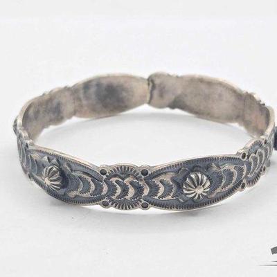 #337 • Handmade Native American Sterling Silver Bangle, 32.12g
