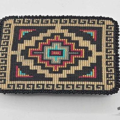 #735 • Handmade Native American Beaded Belt Buckle
