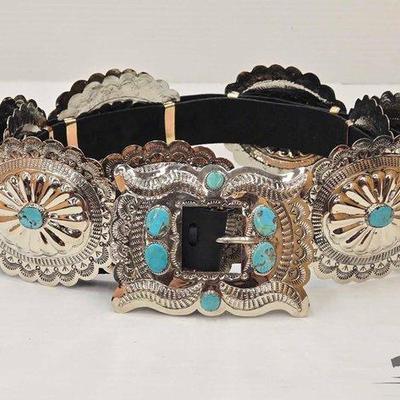 #232 • Native American Turquoise Concho Belt, 463g
