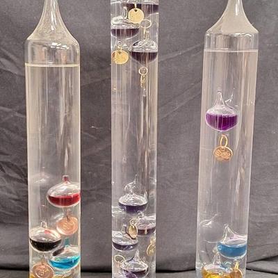 Three Galileo Glass Desktop Thermometers Vol. 1