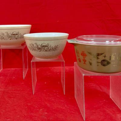 Vintage Pyrex Mushroom Forest Fancies & Early American Dishes