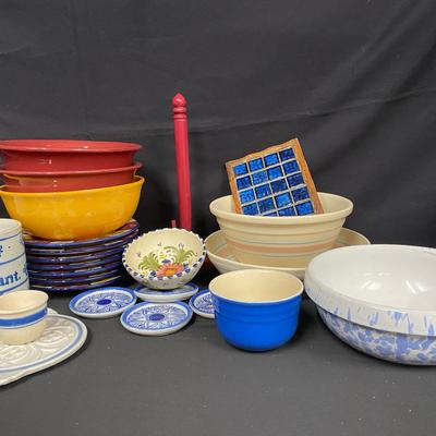 Kitchenware:  McCoy, Spatterware Mixing Bowl & More