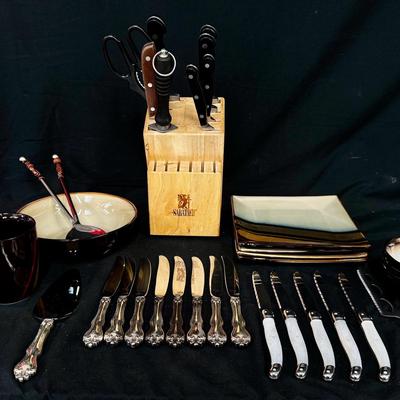 Sango Avanti Black Dinner Ware, Sabatier Kitche Knife Container + More!