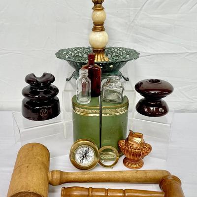 Vintage Brass Nautical Compass, Evans Table Lighter & More! 