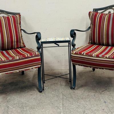 Patio Furniture Set: Chairs and Side Table