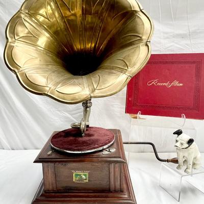 Antique “His Master’s Voice” Gramophone With Nipper The Dog