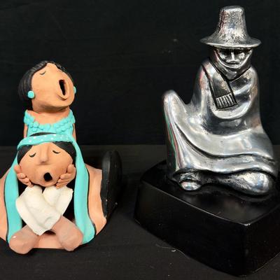 Juan Sandoval Storyteller Pottery & Pewter Statue 