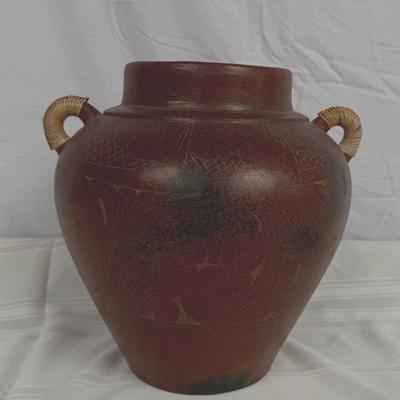 Floor Vase With Woven Handles