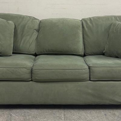 Luxurious Ultra-Suede Mid-Olive Green Sofa