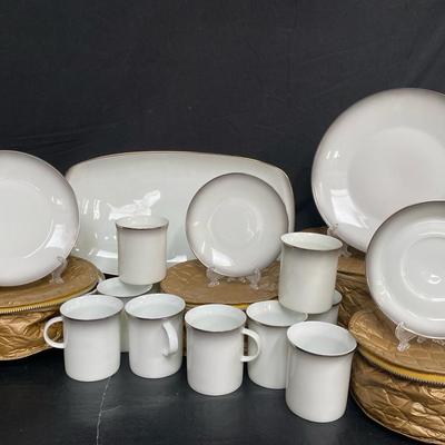 Complete Placesetting for 10:  Rosenthal ‘Evensong’ Dinnerware