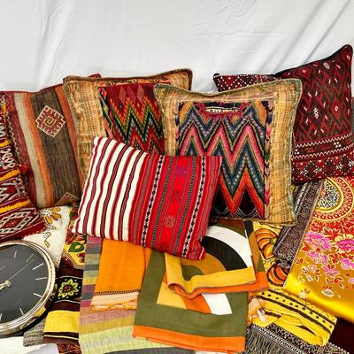 Aztec Style Woven Wool Pillows & Stunning Varied Fabrics/Linens!