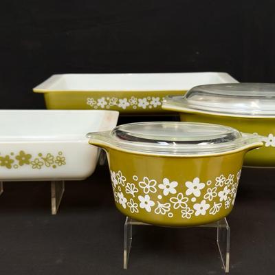 Vintage Pyrex Spring Blossom Casserole Dishes