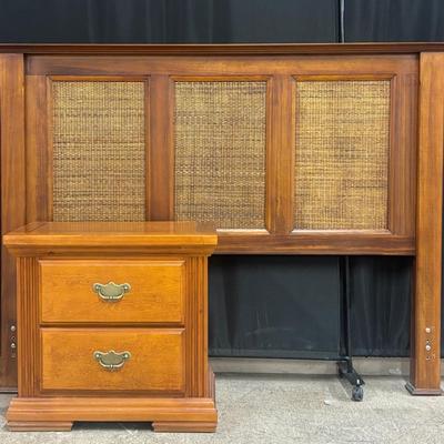 Vintage Queen Headboard and Nightstand