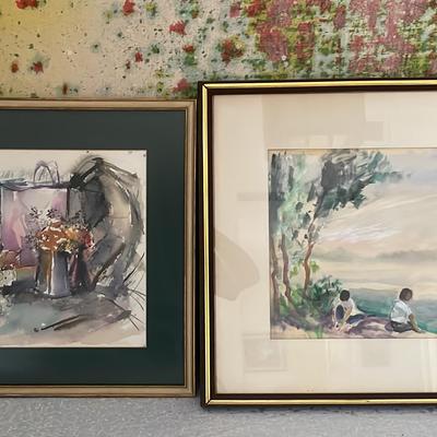 A Pair Of Watercolors 