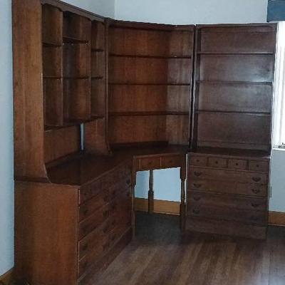Double Dresser Desk Hutch