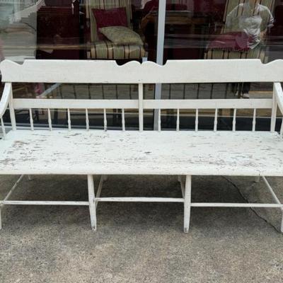 Sale Photo Thumbnail #286: Antique Windsor Deacon's Bench