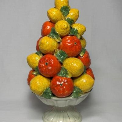 Sale Photo Thumbnail #276: Italian orange and lemon ceramic topiary