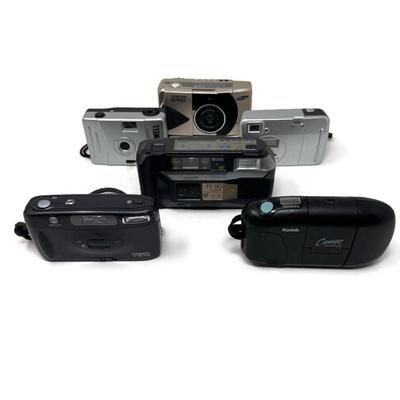 Lot of 6 Vintage 35mm & Early Digital Point-and-Shoot Cameras 