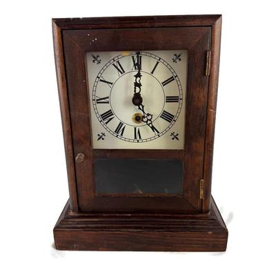Antique Mantel Clock with Pendulum & Key 