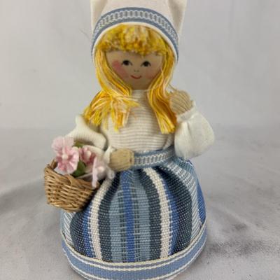 Vintage Handmade Scandinavian Swedish Butticki Original National Girl Blue DressVintage