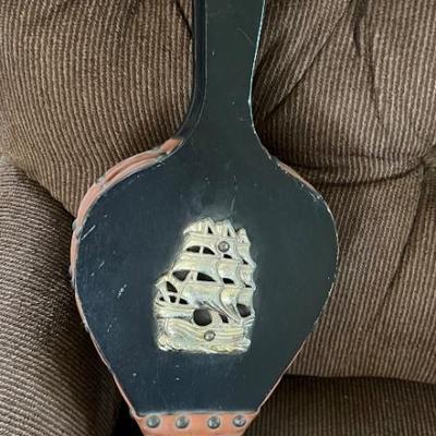 Fireplace Bellows With Metal Ship Plaque Attachment Vintage Home Decor Nautical
