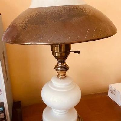 Vintage Lamp with Milk Glass