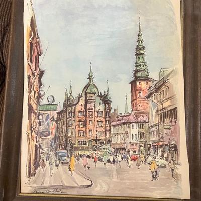 Jaume Roca Delpech Amagertorv Strøget Copenhagen Vintage Framed Print