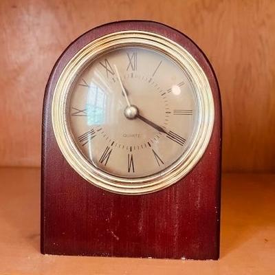 Chass Burlwood Walnut Finish Mantel Clock
