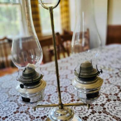 Antique Kerosene
Lamp With Two Lamps And Holder