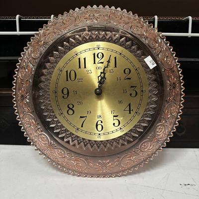 Indiana Tiara Pink Depression Glass Sandwich Clock