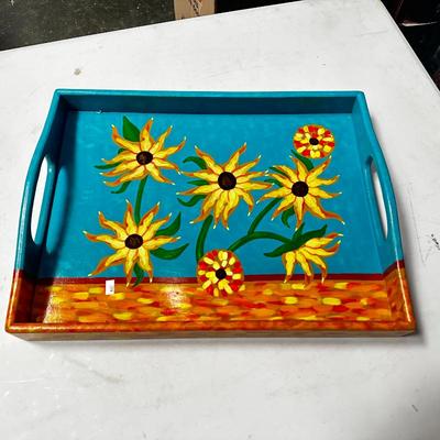 Mayabella Handpainted Wooden Tray, Yutavan, Mexico