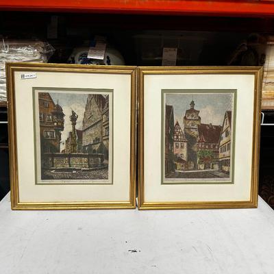 Framed Etchings by Ernst Geissendorfer