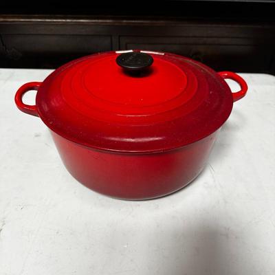 Le Creuset Model 28 Red Enameled Dutch Oven