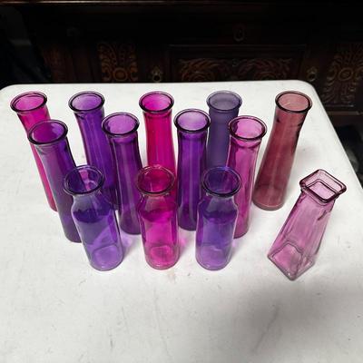 Pink and Purple Glass Vases, 1980s-90s